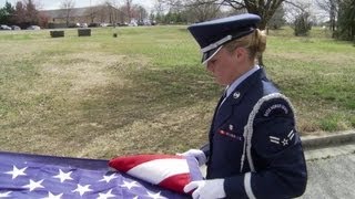 Honor Guard Team Demonstrate Proper Flag Folding Techniques [upl. by Clayson]