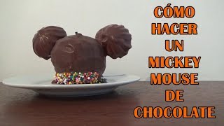 Cómo Hacer Mickey Mouse de Manzana y Chocolate  How to Make an Apple and Chocolate Mickey Mouse [upl. by Janith740]