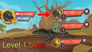 wildcraft level megalania and all bosses how much helth level 1 boss 😮 [upl. by Soigroeg]