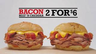 Arbys ☆BACON BEEF ‘N CHEDDAR SANDWICH☆ Food Review [upl. by Derron]