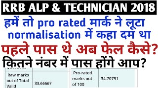 RRB ALP TECHNICIAN result score board mistakespass or fail pro rated marks and normalized marks [upl. by Lyda]