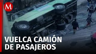 Vuelca camión de pasajeros en la MéxicoCuernavaca en Tlalpan deja más de 30 heridos [upl. by Sitnalta]