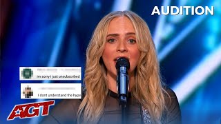 Youtuber Madilyn Bailey TROLLS Her Haters With quotHate Commentsquot Song on Americas Got Talent [upl. by Duwe]