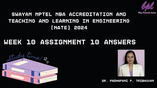 Swayam NPTEL  NATE 2024 WEEK 10 ASSIGNMENT 10 ANSWERS nptel nba [upl. by Noterb]