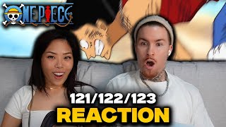 LUFFY RETURNS  First Time Watching One Piece Episode 121122123 Reaction [upl. by Del]