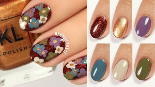 Retro Floral Nails  KL Polish 70s Vibe Live Swatches [upl. by Ariaet]