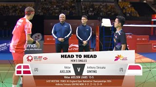 Viktor Axelsen vs Anthony Sinisuka Ginting  Semi Final  Hong Kong Open 2024 [upl. by Anirba]