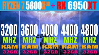 3200MHz vs 3600MHz vs 4000MHz vs 4400MHz vs 4800MHz  RX 6950XT  R7 5800X3D  DDR4 RAM TEST [upl. by Iyre948]