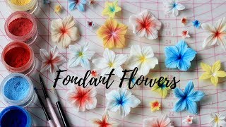 HOW TO MAKE FONDANT FLOWERS EASY TUTORIAL  INTHEKITCHENWITHELISA [upl. by Garett]