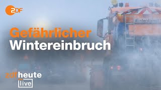 Schnee Eisregen und Glätte Das aktuelle Winterwetter und wo es gefährlich bleibt  ZDFheute live [upl. by Early939]