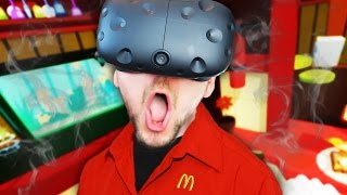 VIRTUAL REALITY MCDONALDS  Job Simulator 1 HTC Vive Virtual Reality [upl. by Nonnahc]