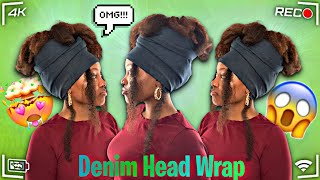 Denim Head Wrap Using Jeans [upl. by Crotty420]