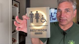 All Gender Bathroom Sign Review amp Unboxing 4K [upl. by Ytrebil]