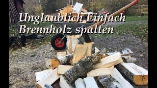 Unglaublich einfacher Trick zum Brennholz spalten [upl. by Corrina]