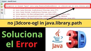 no j3dcoreogl in javalibrarypath SOLUCIÓN en Apache Netbeans Java3D [upl. by Couq]