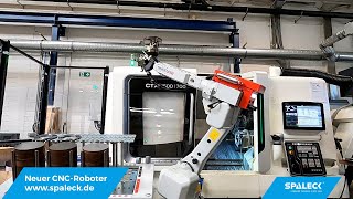 Automatisierte CNC Bearbeitung von Metall  Universaldrehmaschine DMG MORI mit Bestückungsroboter [upl. by Ngo]