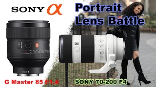 Sony Portrait Battle GMaster 85 14 vs Sony 70200 F4 [upl. by Harac]