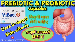 Prebiotic and Probiotic capsules  Vibact capsules uses side effects LEARN ABOUT MEDICINE [upl. by Giraud]