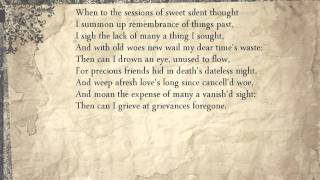 Sonnet 30 When to the sessions of sweet silent thought [upl. by Lsiel]