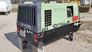 SULLAIR 185 CFM Air Compressor Stationary CAT engine good running [upl. by Consalve]