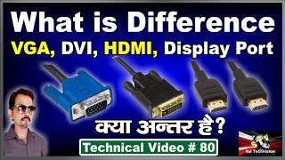 What is Difference Between VGA DVI HDMI and Display Port in Hindi  80 [upl. by Gilles]