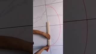 The process of drawing ovals on ceramic tiles [upl. by Ainirtak301]