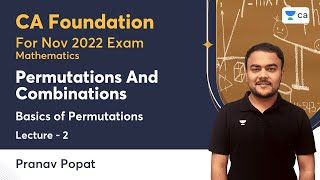 L2  Permutations and Combinations  Chapter 5  Basics of Permutations  Pranav Popat [upl. by Meekah]