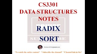 RADIX SORT NOTES  CS3301 DATASTRUCTURES NOTES [upl. by Haney291]