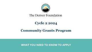 Community Grants Program PreApplication Information Session Cycle 2 2024 [upl. by Noell]