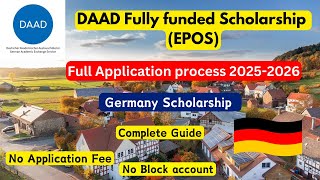 DAAD fully funded scholarshipGermanyApplication process 202425 MS PhD MBA full Guide EPOS [upl. by Harcourt384]