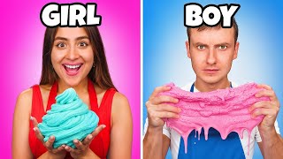 Girls VS Boys SLIME CHALLENGE [upl. by Sherurd]