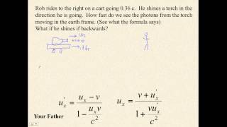 HTPIB26I Relativistic Velocity Addition Example 4 [upl. by Zoie]