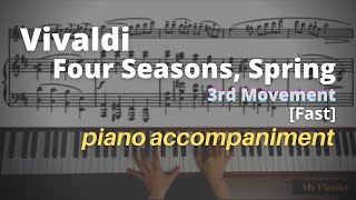 Vivaldi  The Four Seasons quotSpringquot 3rd Mov Piano Accompaniment Fast [upl. by Ekard]