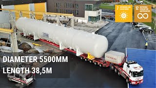 Short documentary Transportation of a 857m3 feedwater tank the biggest unit in Estancs history [upl. by Briney982]