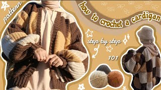 How to crochet a cardigan  pattern included 🌼 [upl. by Anairt]