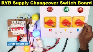 RYB Supply Changeover Switch Board  3 phase changer connection ElectricalTechnician [upl. by Quintessa]