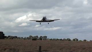 CAC Winjeel Landing Grovedale [upl. by Nilkcaj605]