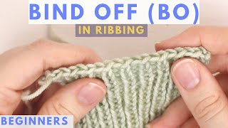 1x1 Rib Bind Off BO  Cast Off in Pattern [upl. by Coats]