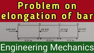 Change in length of bar under external load simple stress and strain 06 EnggMechSumit Dwivedi [upl. by Alika749]