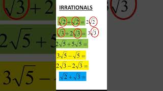 IrrationalsAddition ampsubtraction [upl. by Nyladnarb]