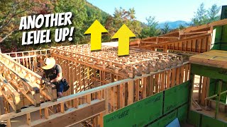 Construction of a MEGA sized Modern Home PT 48  Framing Another Floor [upl. by Naeerb]