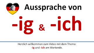 Deutsch lernen Aussprache von ig und ich am WortendeGerman pronunciation of ig amp ich [upl. by Manda]