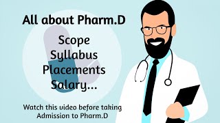 PharmD Scope  Syllabus  Placements  SalaryAll about PharmD [upl. by Ramak832]