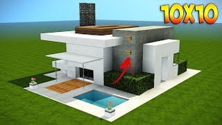 Minecraft 10x10 Modern House tutorial  Easy Base Tutorial Everything You Need To Survive [upl. by Eilssel]