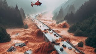 Hochwasser A2 Österreich  Toll road in a Austria was submerged by flooding [upl. by Uzial]