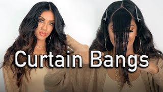 DIY Curtain Bangs How to Cut and Style Like a Pro  AribaPervaiz  HAIR TUTORIAL [upl. by Anilag68]