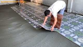 Professional Indoor Large Playground Construction Workers Use Beautifully Patterned Ceramic Tiles [upl. by Rakel607]