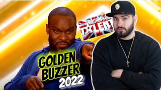 Britains Got Talent 2022  Comedian Axel Blake Gets GOLDEN BUZZER REACTION [upl. by Elinet]