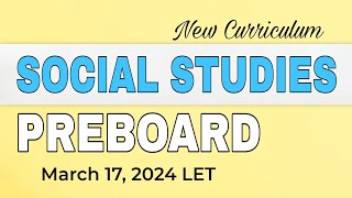 Social Studies  March 2024 LET  PREBOARD [upl. by Anirrehs]