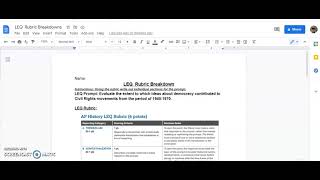 LEQ Rubric Breakdown [upl. by Racklin]